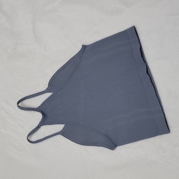 FP Movement Cropped Ribbed Run Grey Patterned Tank Top X-Small - Picture 3 of 9